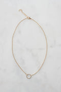 Fine stainless steel chain necklace laid flat