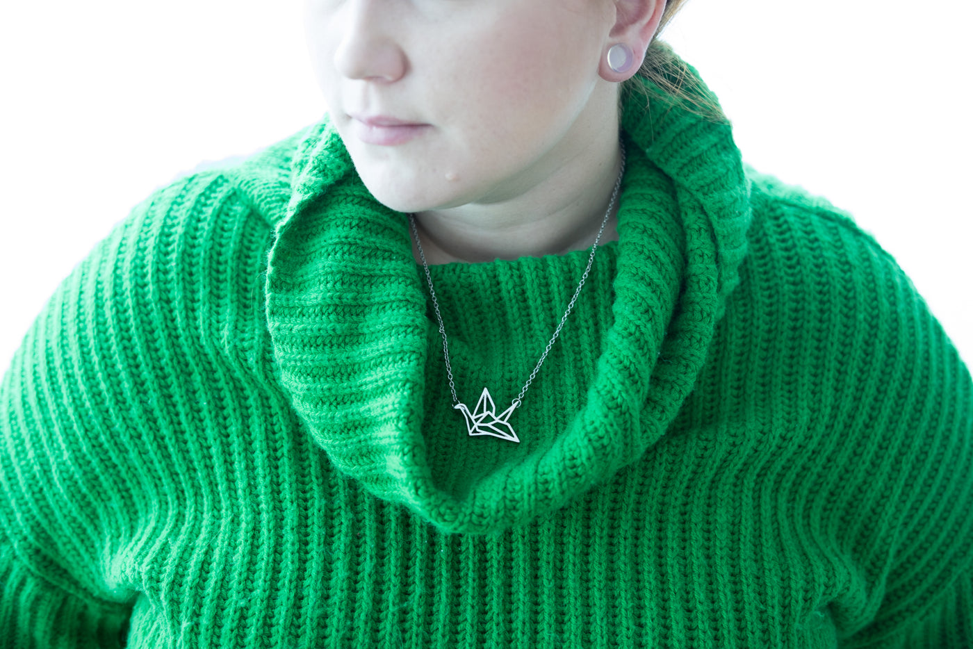 Origami crane pendant